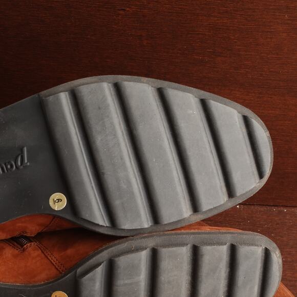 Paul Green Boots Womens SZ UK 6 US 8.5 Brown Denver Suede Ankle Zip Western Moto - Picture 12 of 16